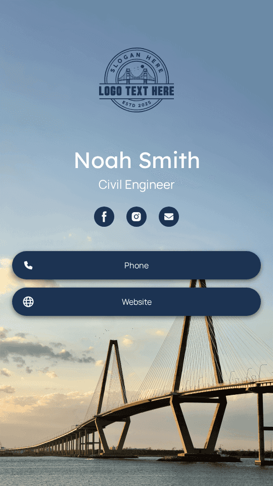 Transportation Civil Engineer Digital Business Card