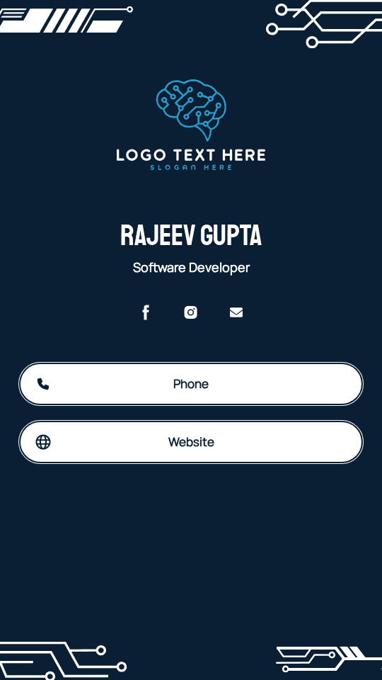 Application Software Developer Digital Business Card Preview