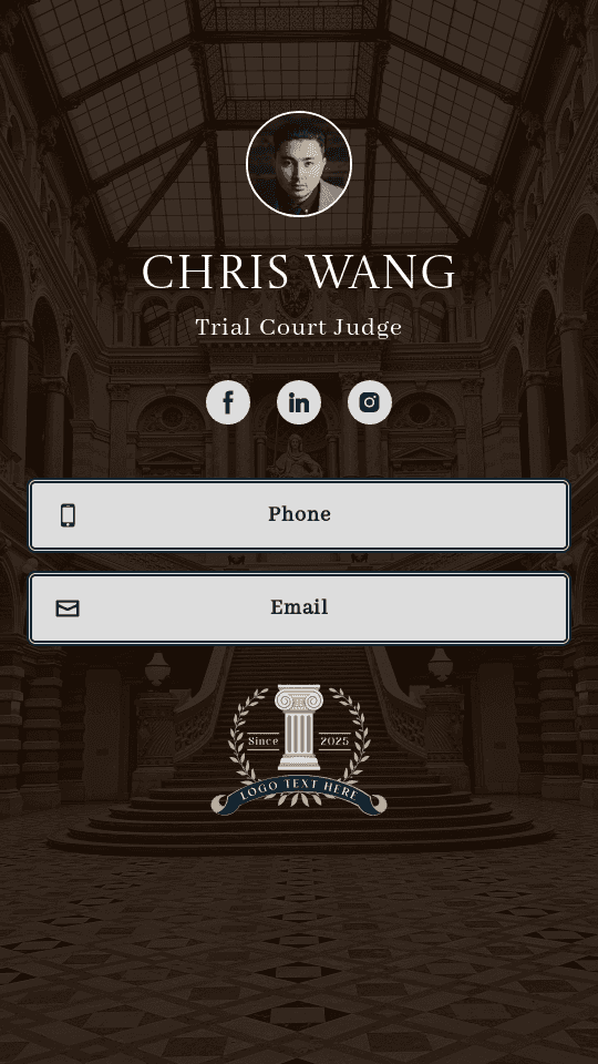 Trial Court Judge Digital Business Card Preview