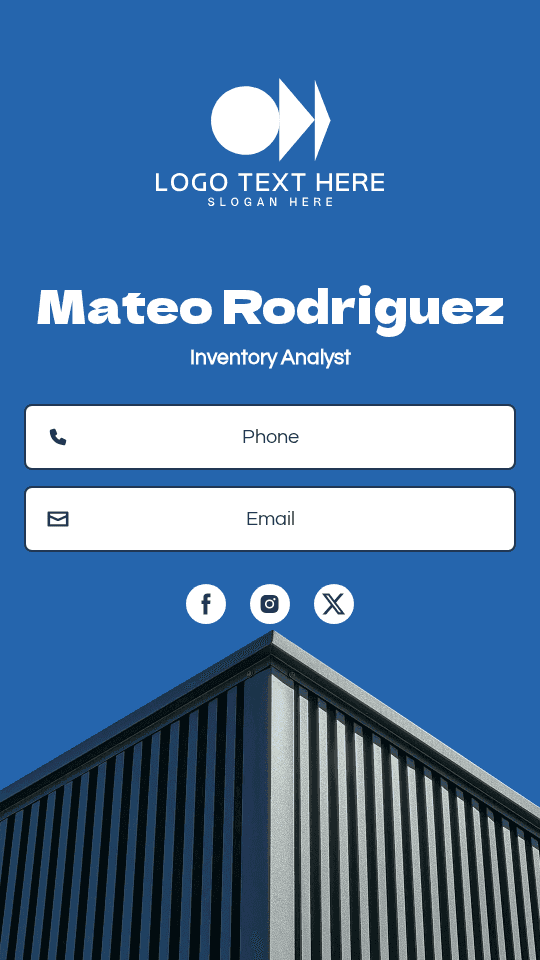 Warehouse Inventory Analyst Digital Business Card Preview