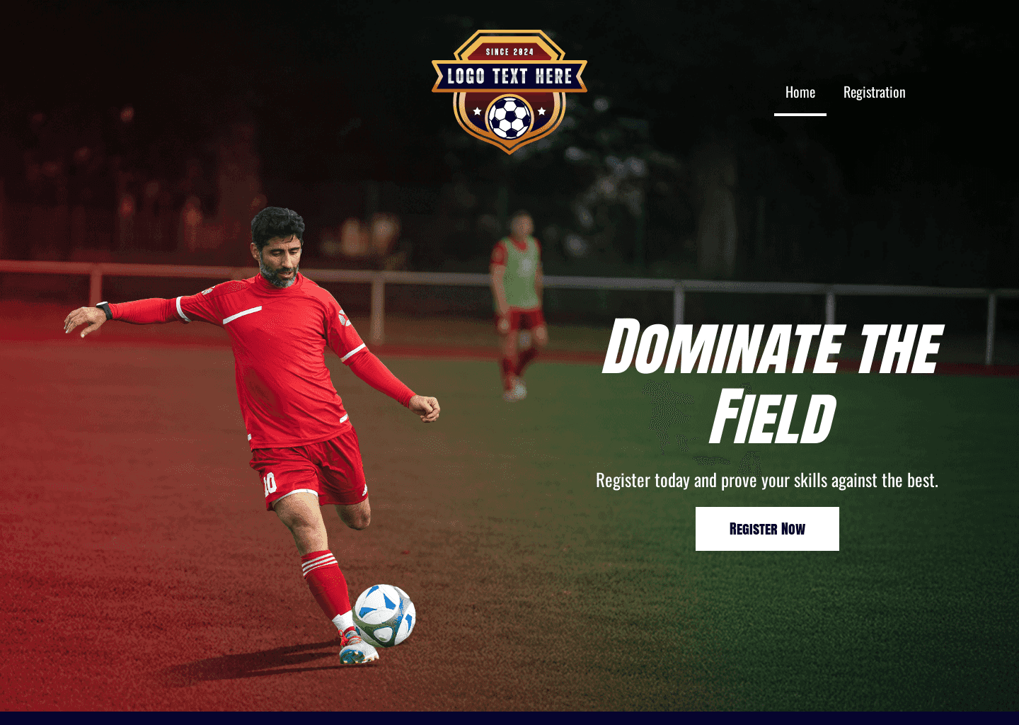 Athlete Soccer Tournament Website Preview