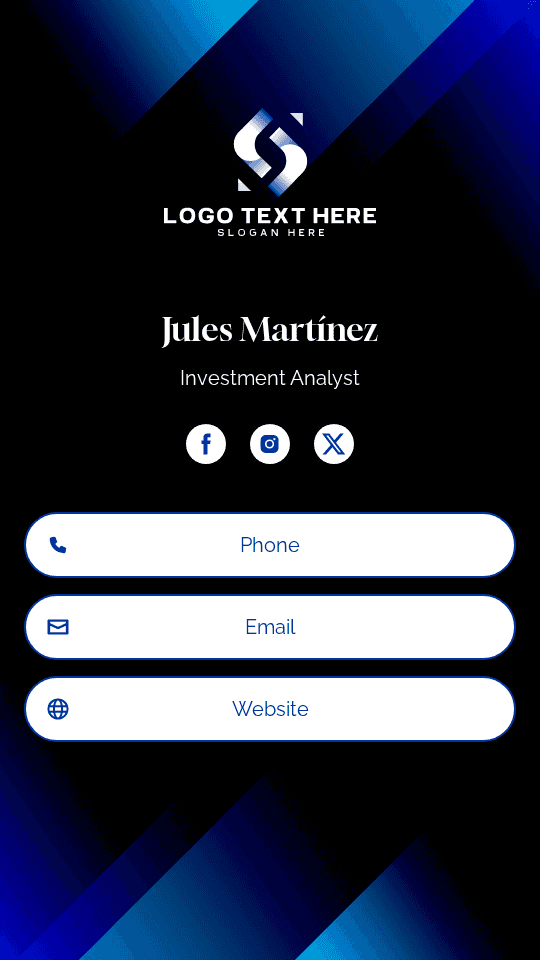 Investment Analyst Expert Digital Business Card Preview