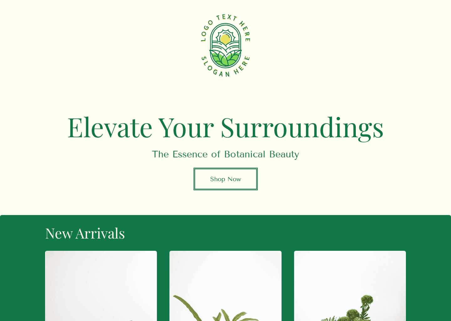 Elegant Plant Shop Website Preview
