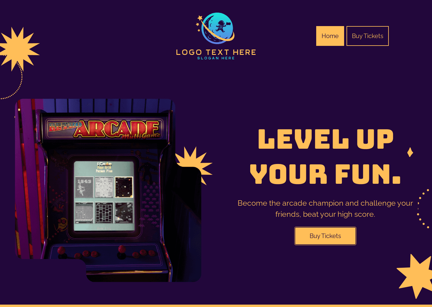 Pixel Gaming Arcade Website Preview