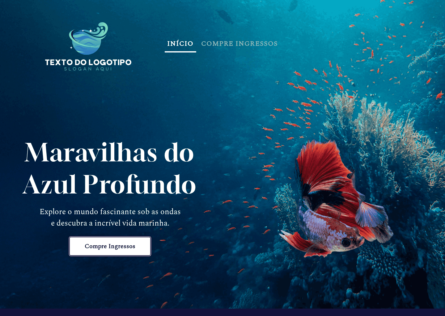 Exposição de Vida Marinha Website Preview
