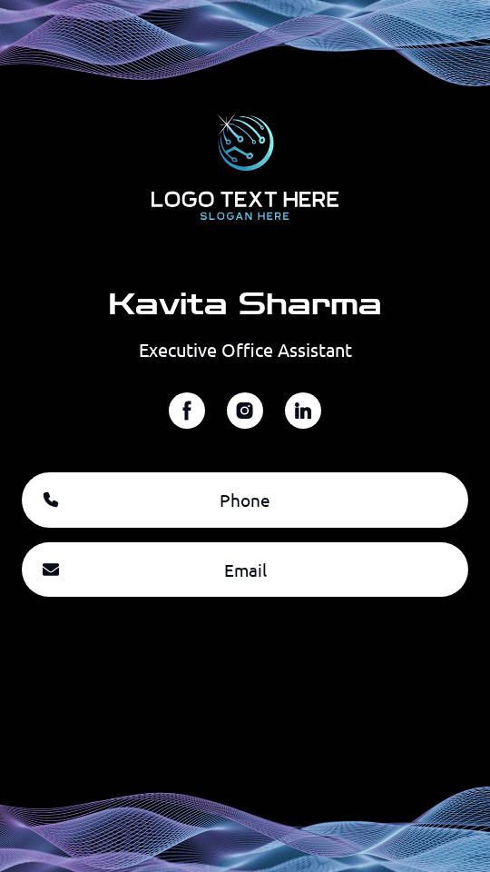 Executive Office Assistant Digital Business Card Preview