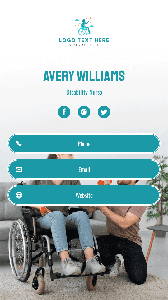Medical Healthcare Caregiver Digital Business Card