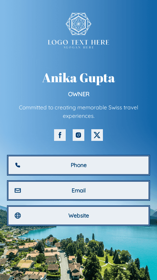 Tourism Agency Owner Digital Business Card Preview