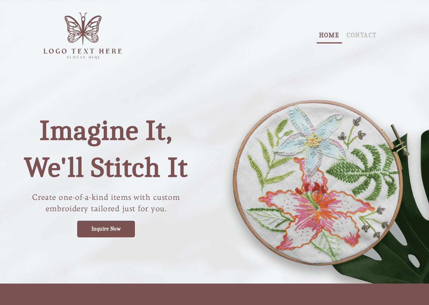 Personalized Embroidery Service Website Preview