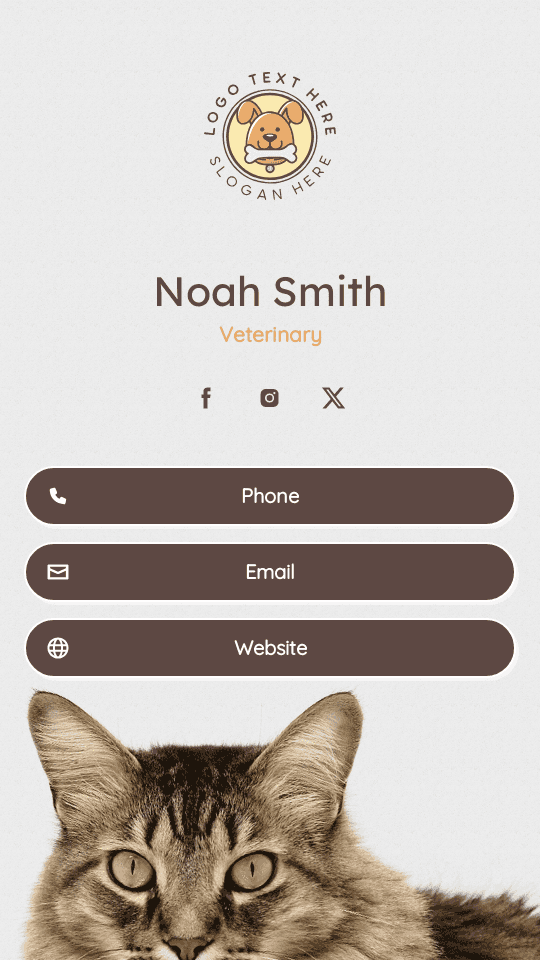 Pet Healthy Veterinarian Digital Business Card Preview