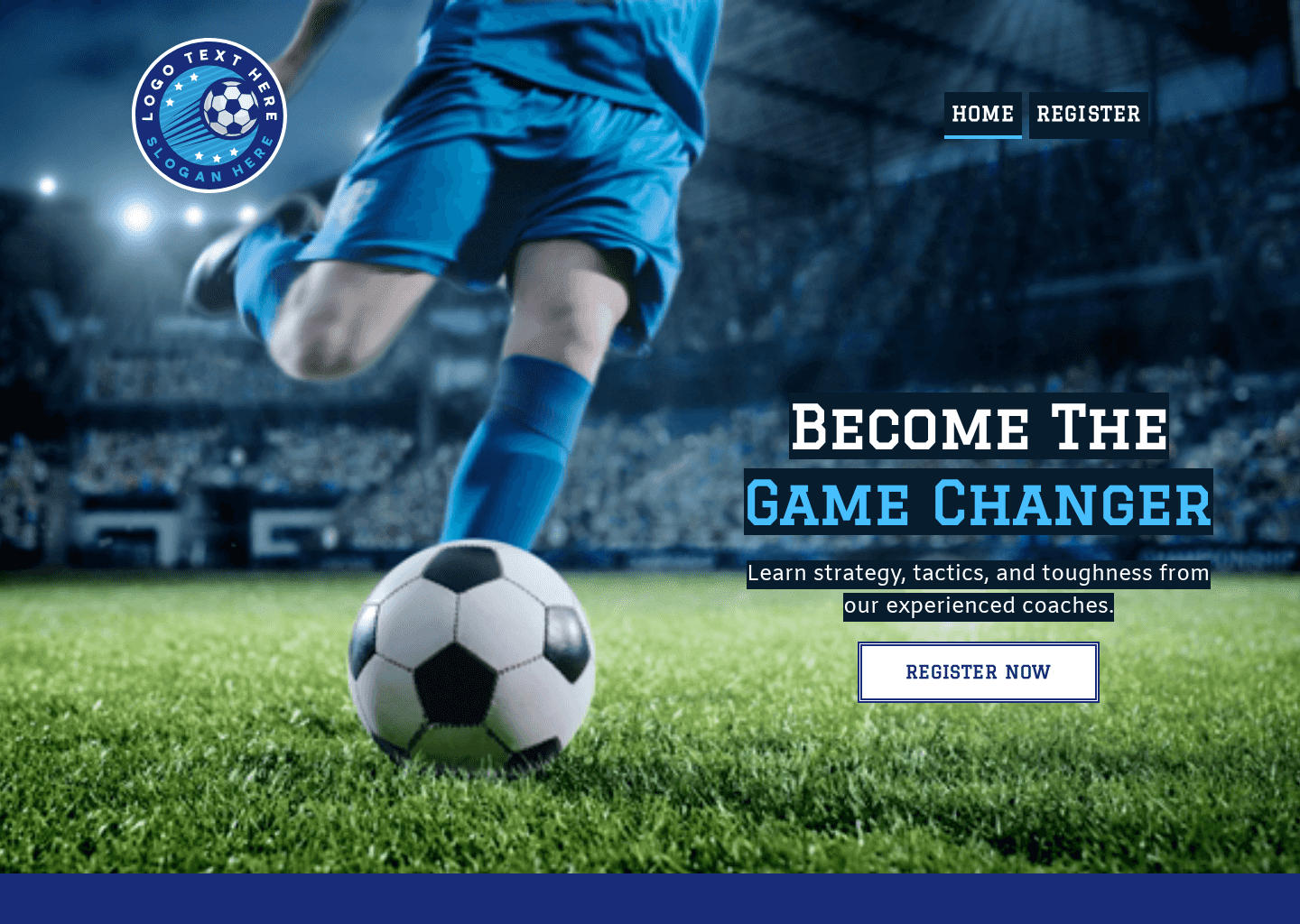 Soccer Training Course Website Preview
