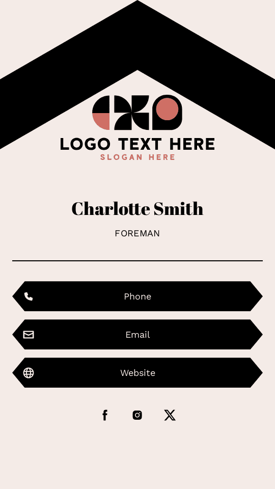 Construction Foreman Digital Business Card Preview