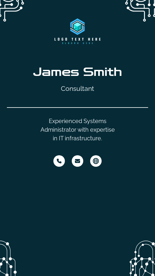 Systems Administrator Consultant Digital Business Card