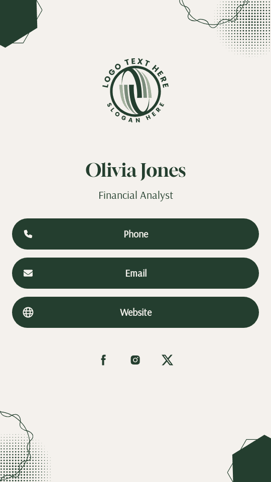 Professional Financial Analyst Digital Business Card