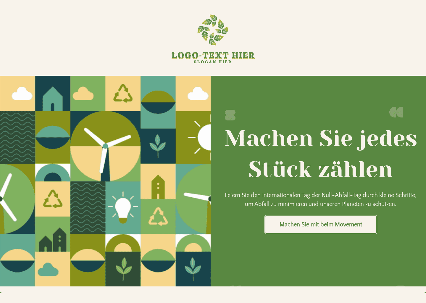 Null-Abfall-Nachhaltigkeit Website Preview