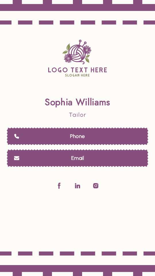 Professional Embroidery Tailor Digital Business Card