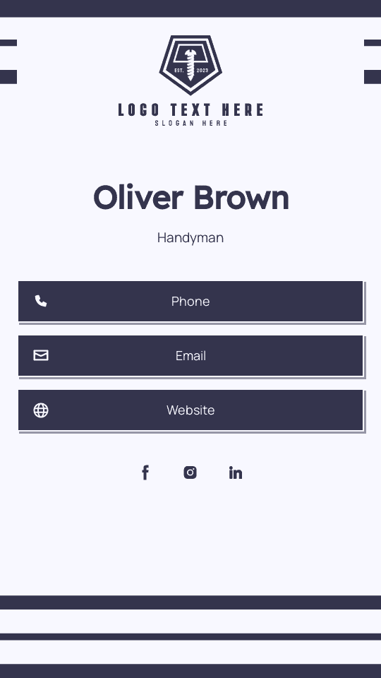 Construction Handyman Digital Business Card Preview