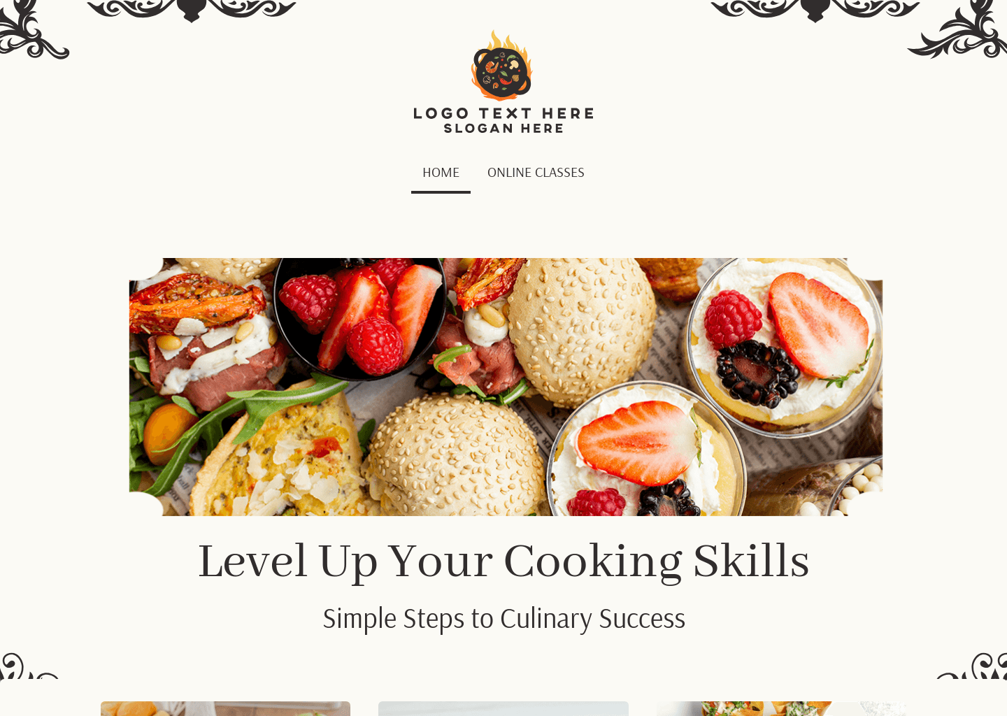 Online Cooking Class Website Preview