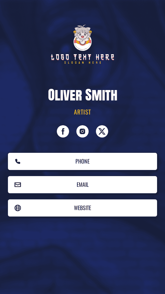 Comic Anime Artist Digital Business Card