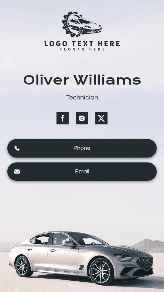 Car Detailing Technician Digital Business Card
