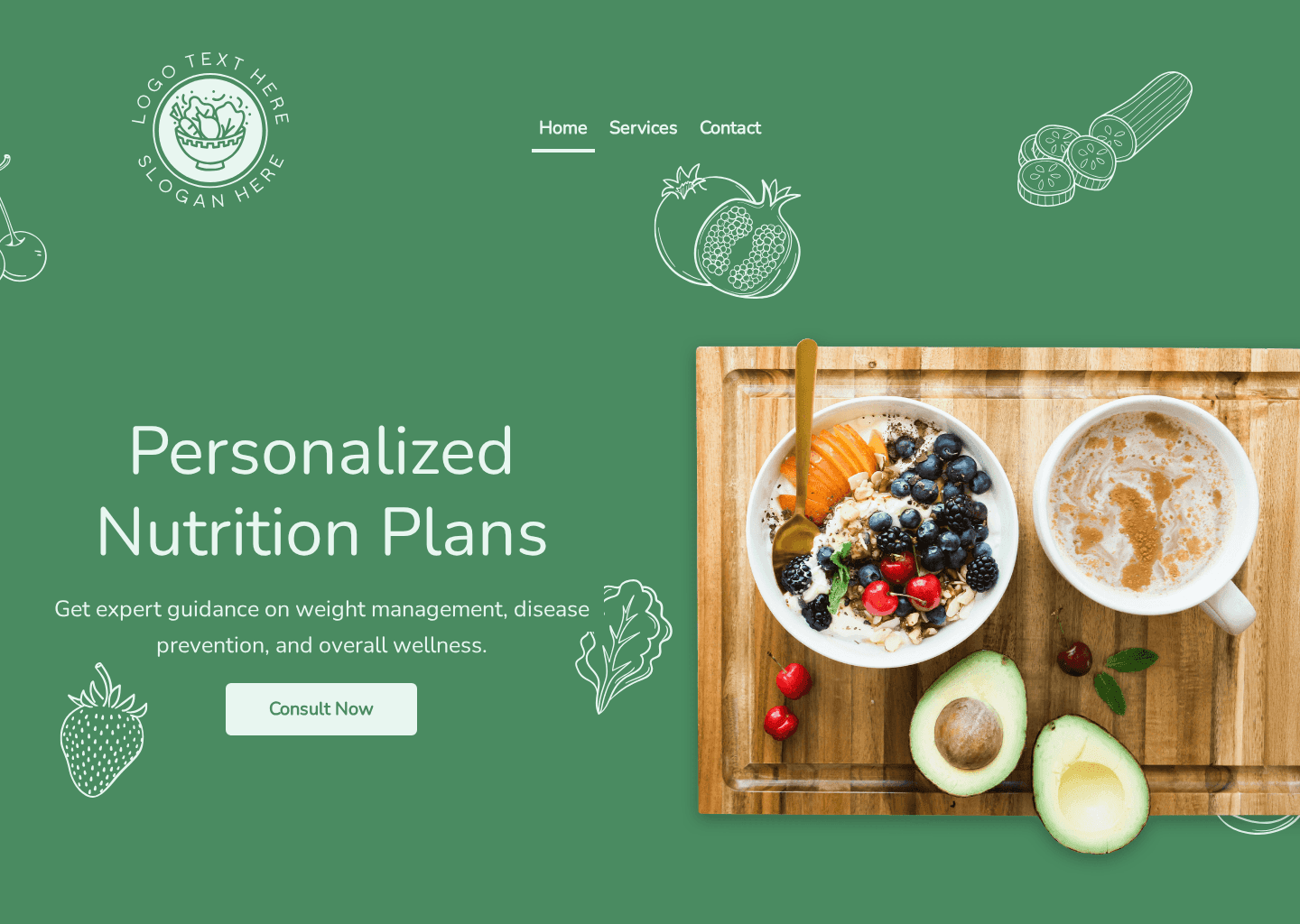 Food Nutritionist Specialist Website Preview