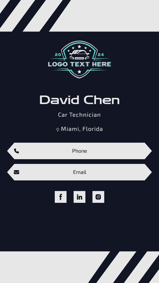 Automotive Technician Digital Business Card Preview