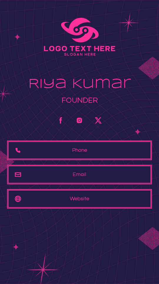Modern Futuristic Digital Business Card Preview