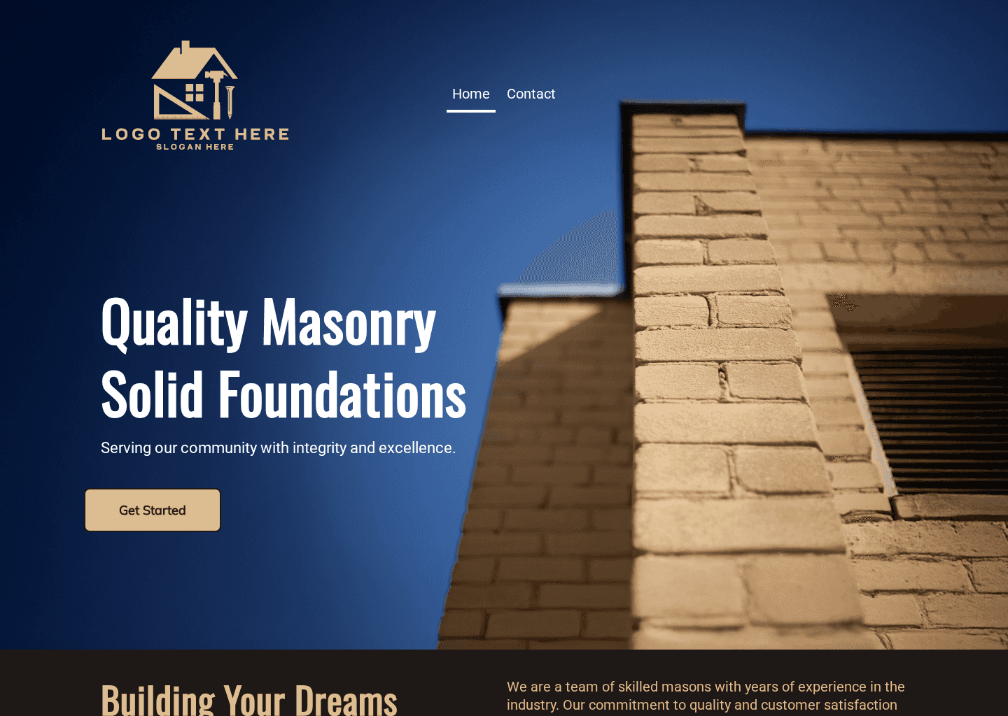 Construction Masonry Service Website Preview