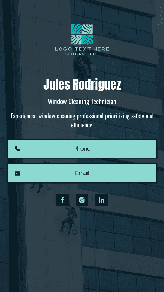 Window Cleaning Technician Digital Business Card