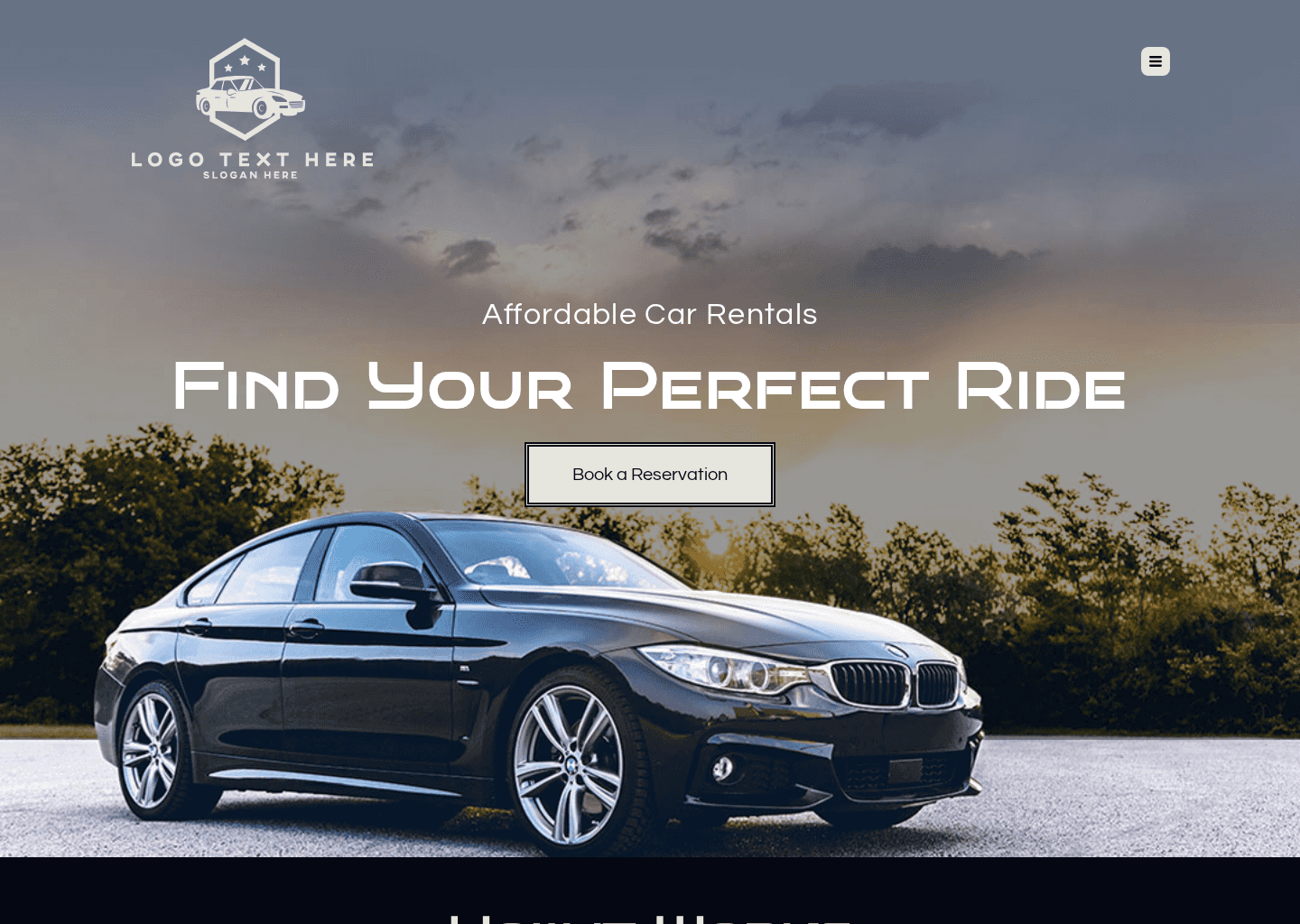 Rental Car Vehicle Website Preview