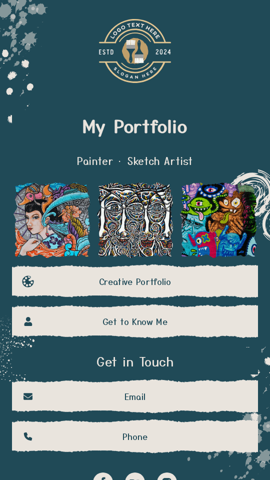 Contemporary Art Portfolio Link in Bio Preview