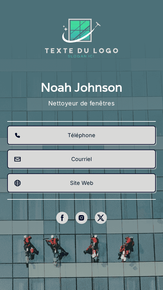 Nettoyeur de fenêtres en hauteur Digital Business Card