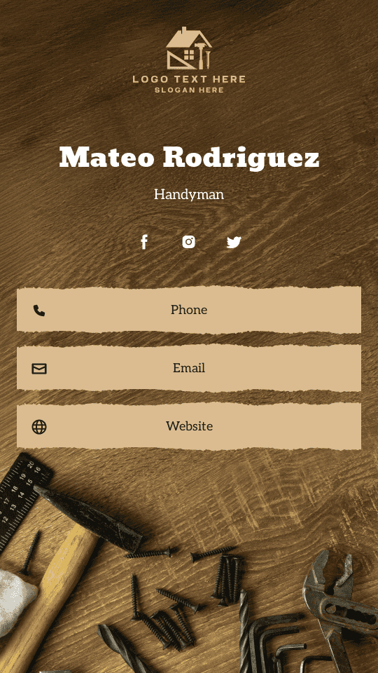 Home Building Repairman Digital Business Card