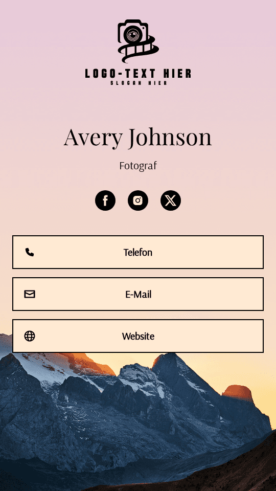 Freiberuflicher Naturfotograf Digital Business Card