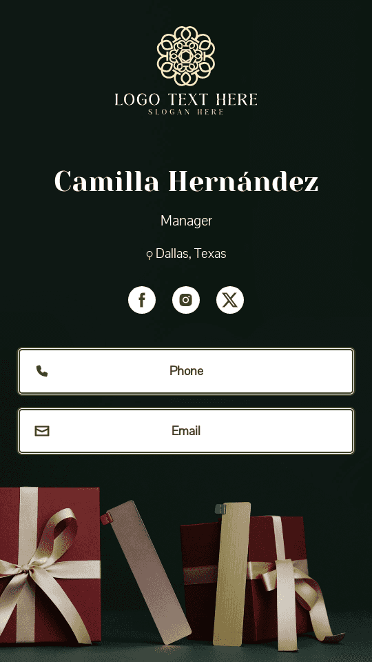 Gift Shop Manager Digital Business Card Preview
