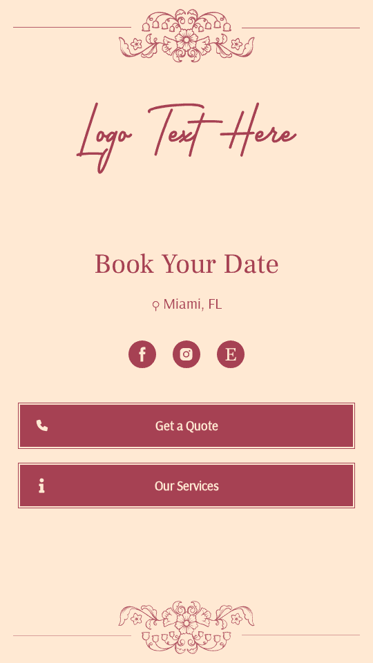 Elegant Floral Booking Link in Bio Preview