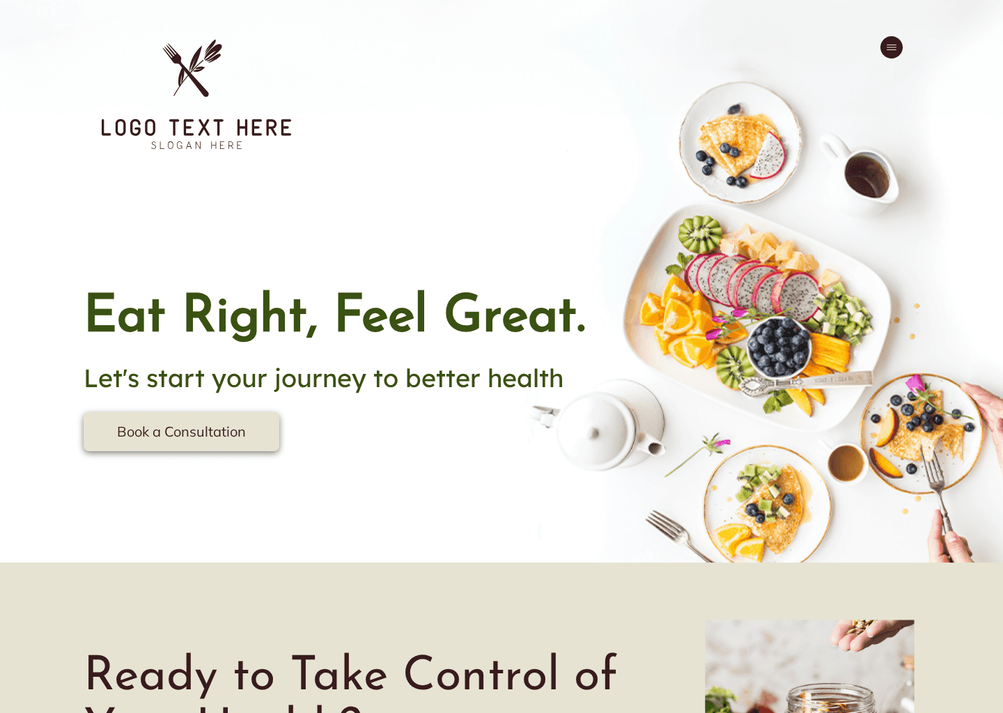 Health and Wellness Nutritionist Website Preview