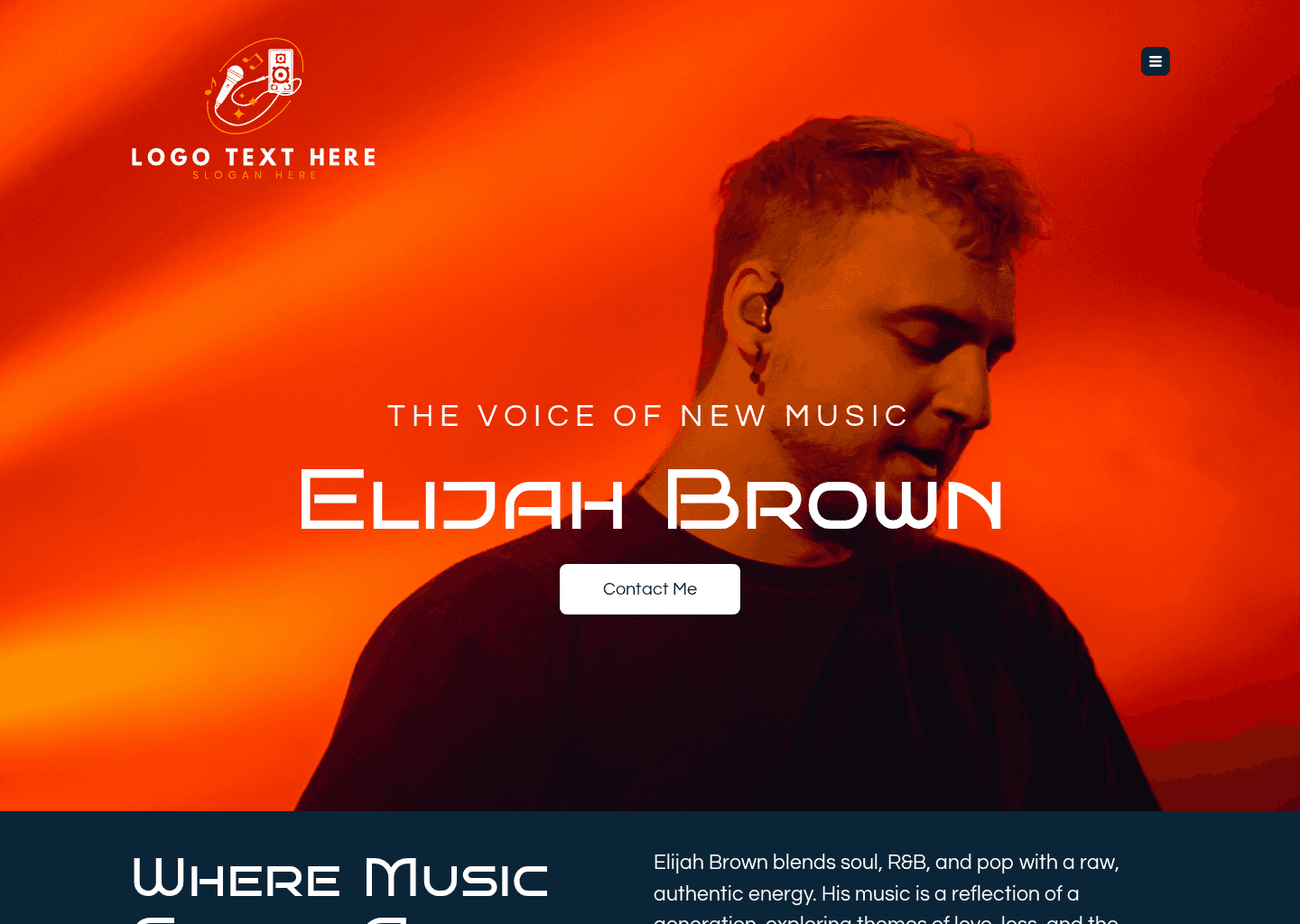 Modern Singer Profile Website Preview