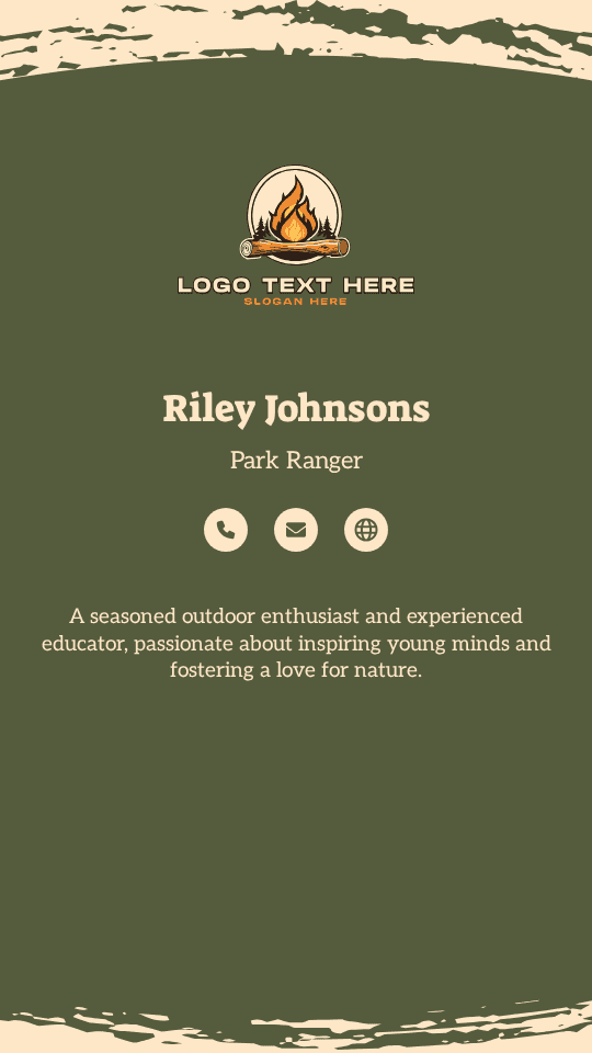 Outdoor Camp Counselor Digital Business Card Preview