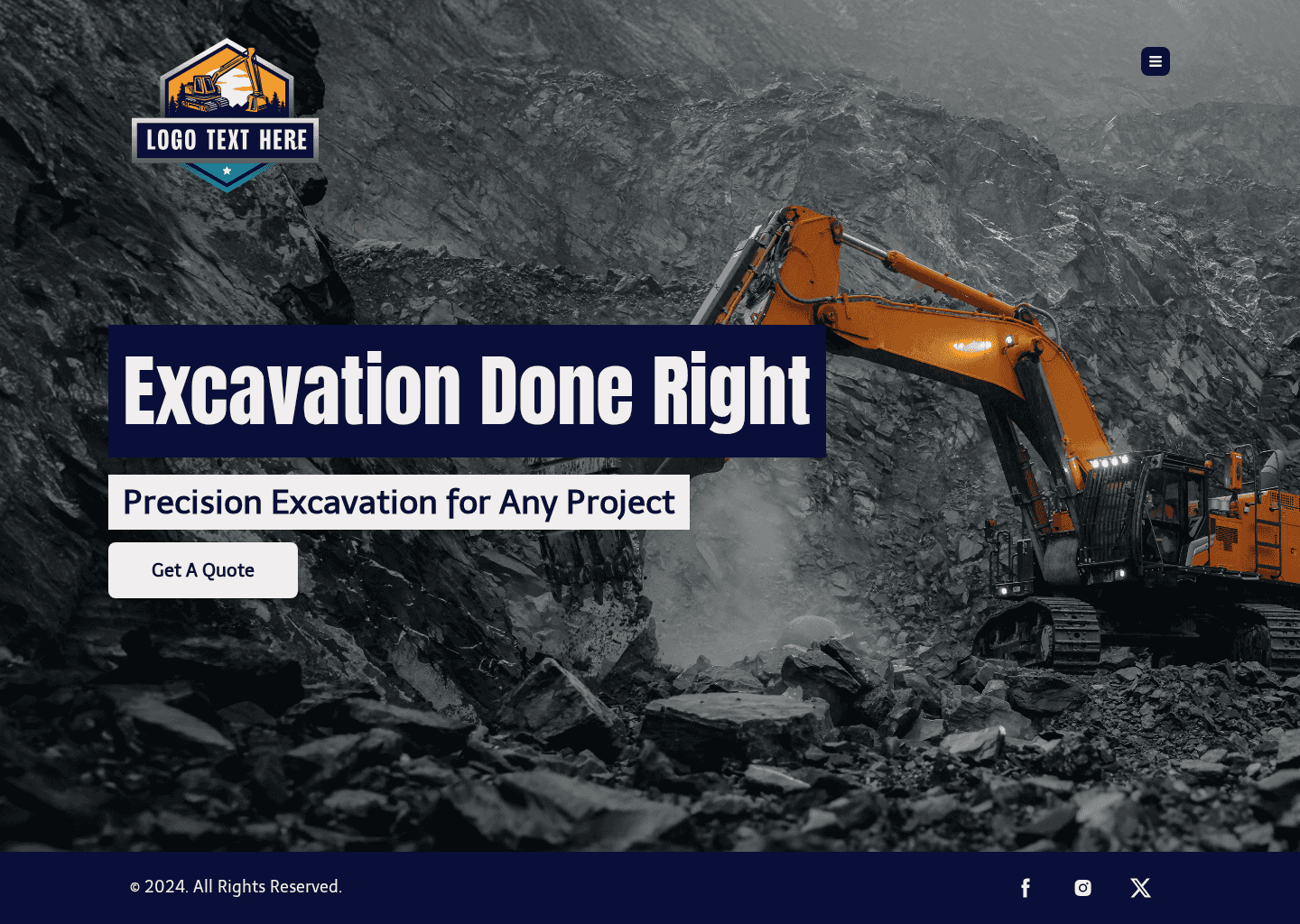 Professional Excavator Website Preview