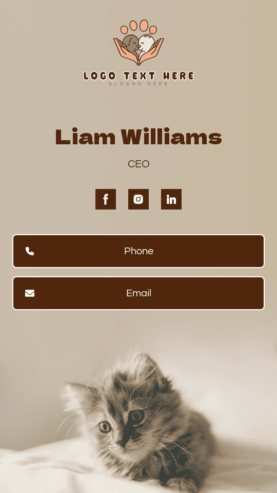Pet Grooming CEO Digital Business Card Preview