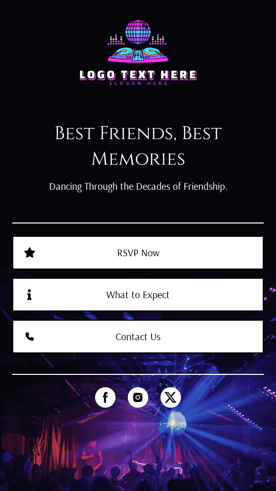 Friendship Reunion Party Link in Bio Preview