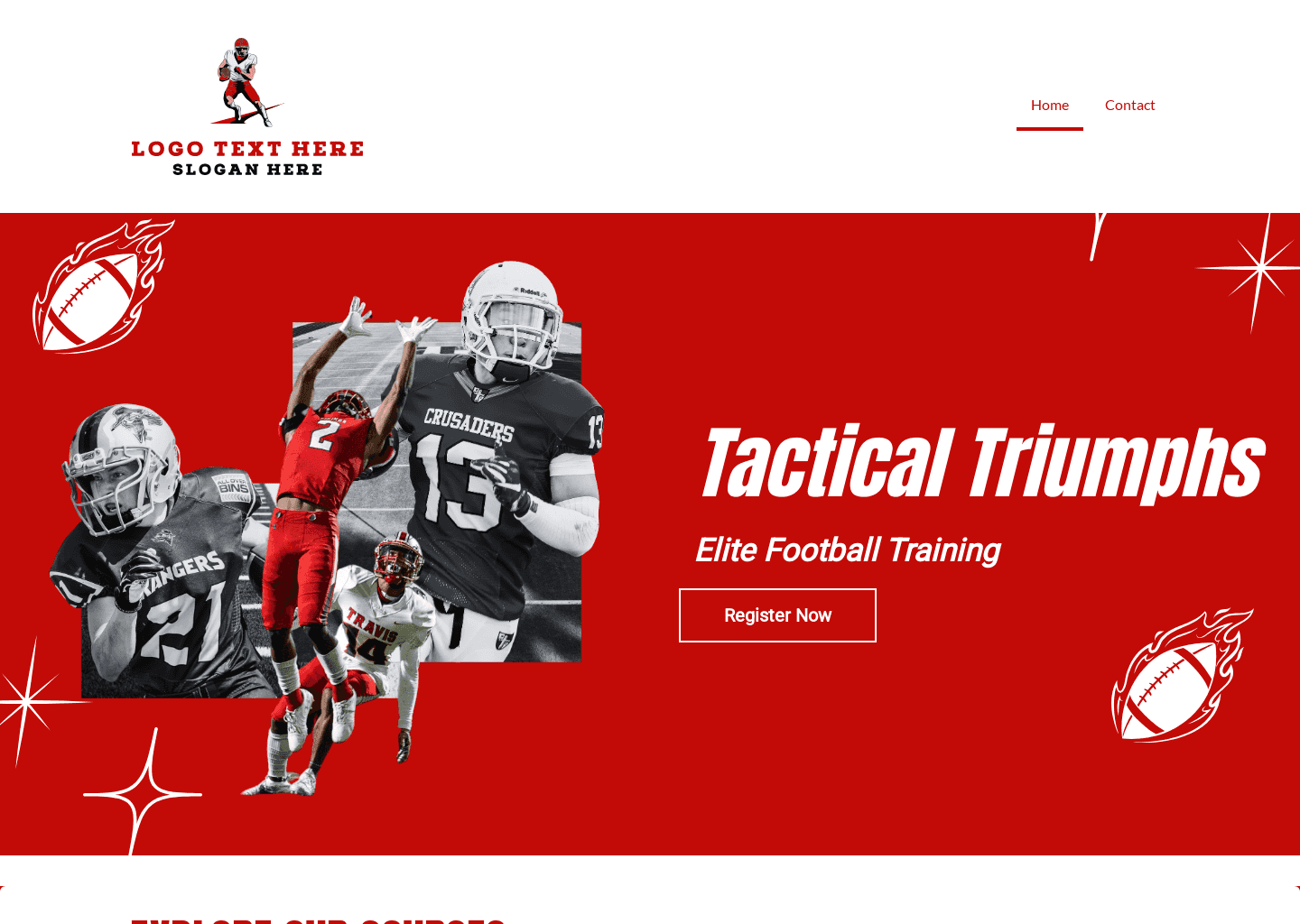 Football Sports Training Website Preview