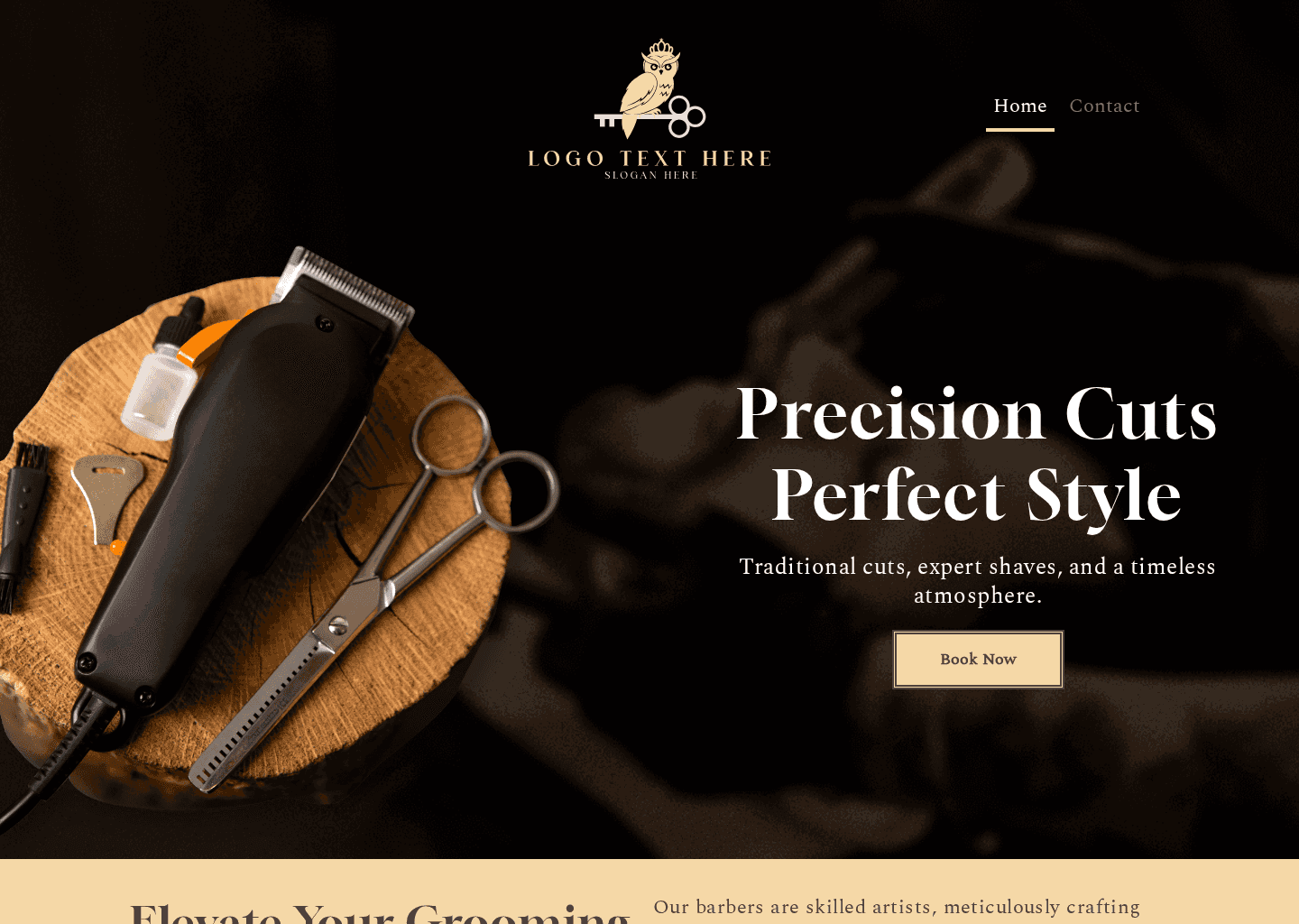 Men Grooming Service Website Preview