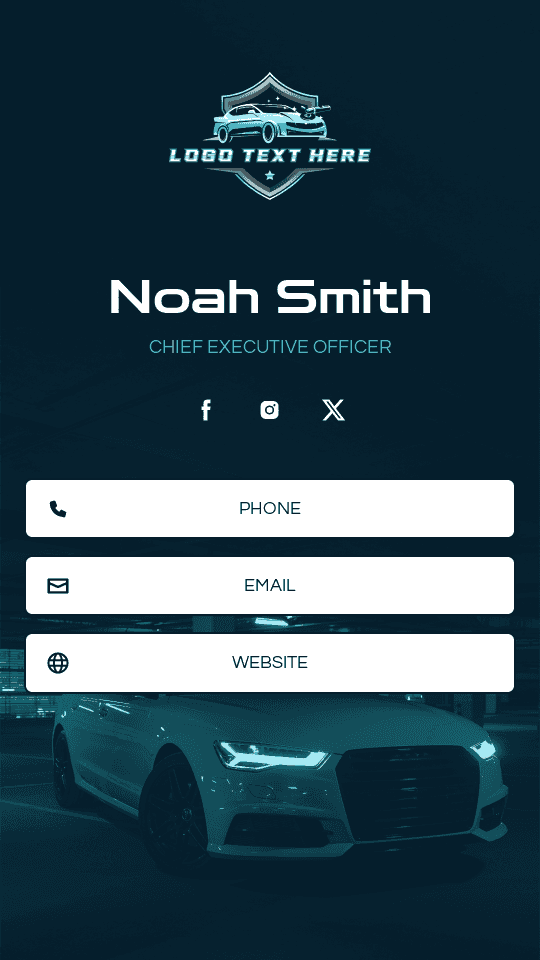 Automotive Detailing CEO Digital Business Card