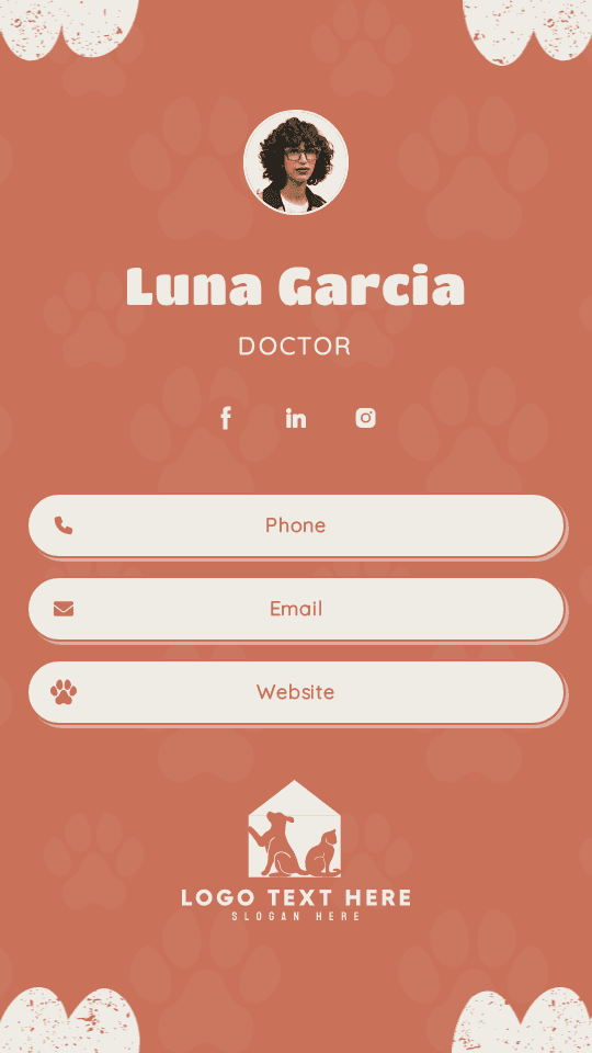 Pet Doctor Digital Business Card Preview