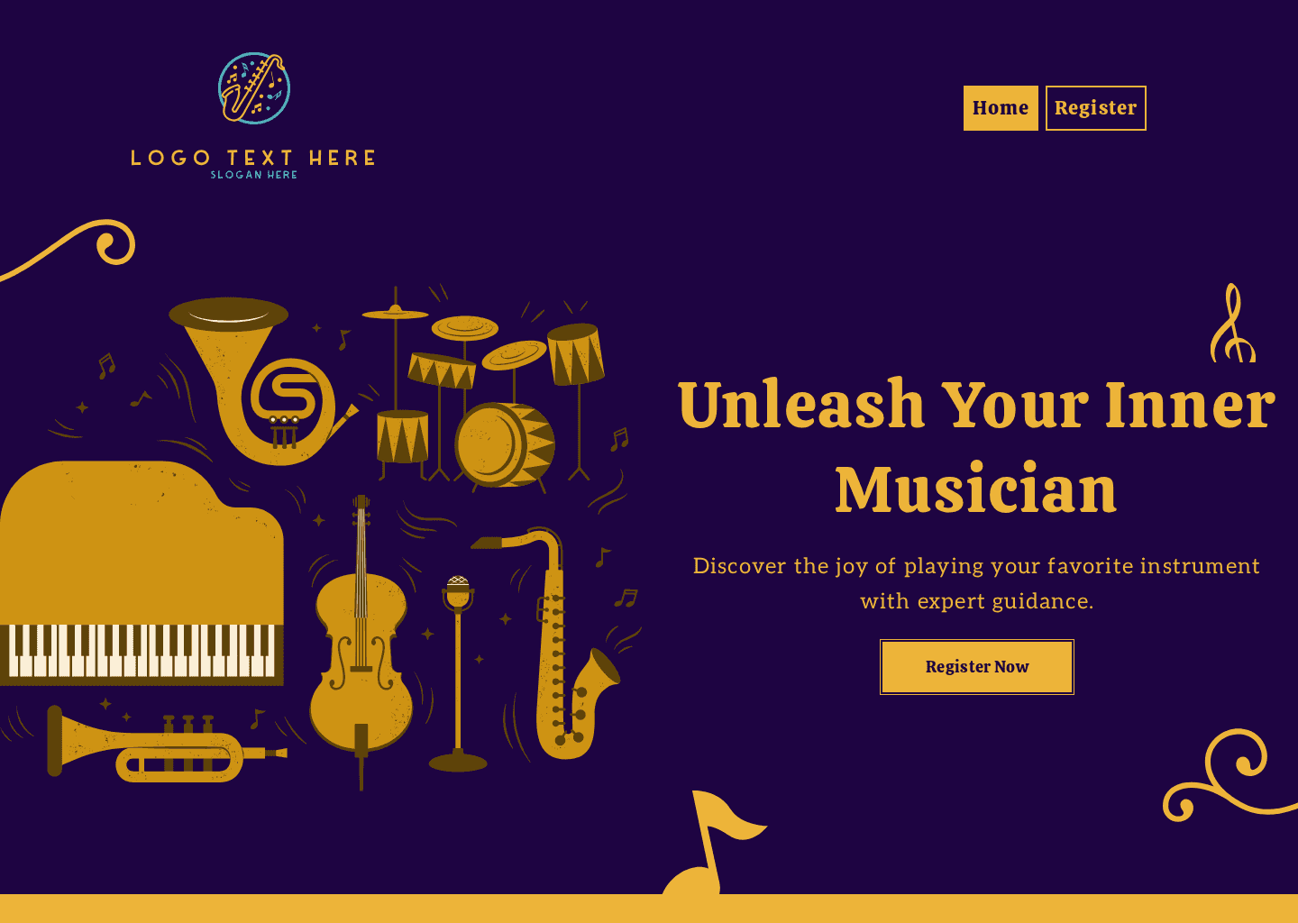Musical Instrument Class Website Preview