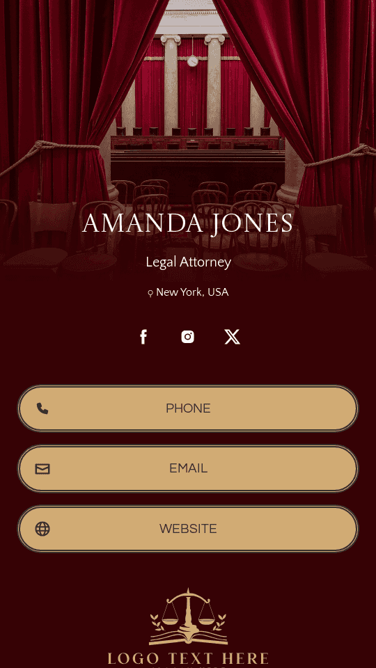 Legal Law Attorney Digital Business Card