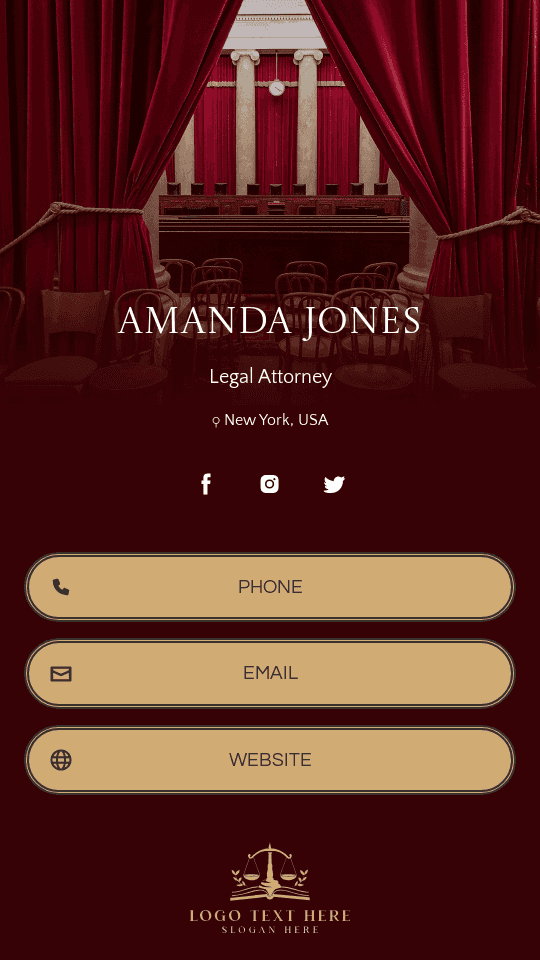 Legal Law Attorney Digital Business Card
