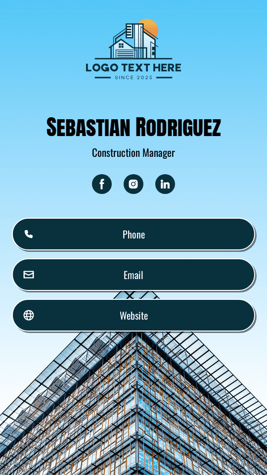 Building Construction Manager Digital Business Card